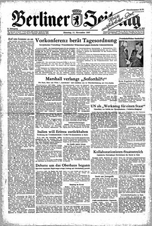 Berliner Zeitung Online-Archiv on Nov 11, 1947