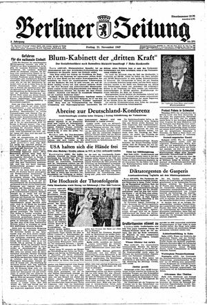Berliner Zeitung Online-Archiv vom 21.11.1947
