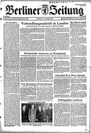Berliner Zeitung Online-Archiv vom 10.12.1947