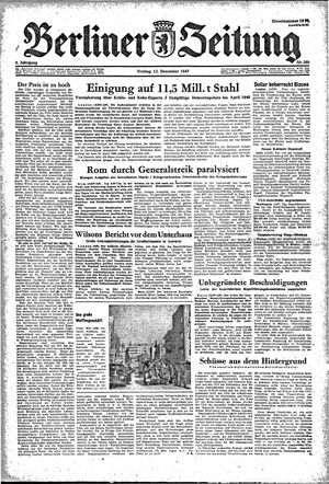 Berliner Zeitung Online-Archiv on Dec 12, 1947