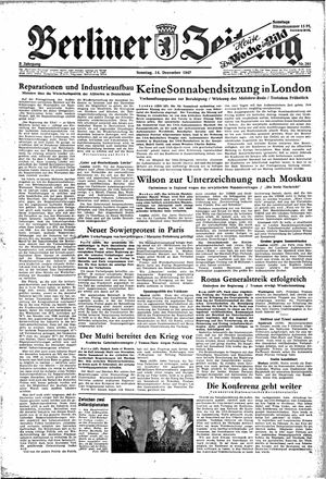 Berliner Zeitung Online-Archiv vom 14.12.1947