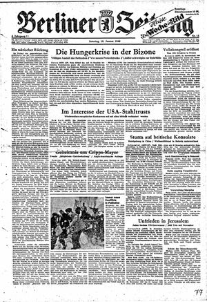 Berliner Zeitung Online-Archiv vom 18.01.1948