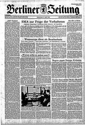 Berliner Zeitung Online-Archiv vom 08.04.1948