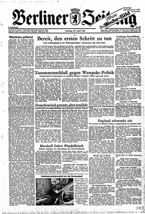 Berliner Zeitung Online-Archiv vom 25.04.1948