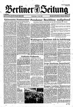 Berliner Zeitung Online-Archiv vom 03.06.1948