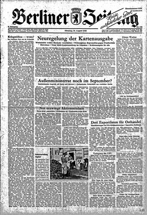 Berliner Zeitung Online-Archiv on Aug 24, 1948