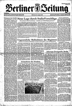 Berliner Zeitung Online-Archiv on Aug 25, 1948