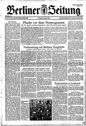 Berliner Zeitung Online-Archiv vom 27.08.1948