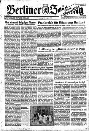 Berliner Zeitung Online-Archiv vom 29.08.1948
