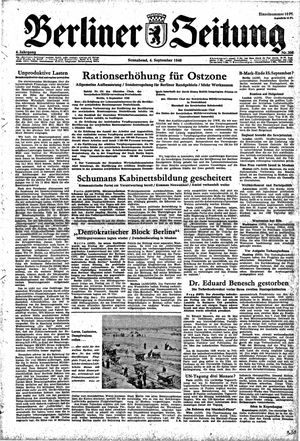 Berliner Zeitung Online-Archiv vom 04.09.1948