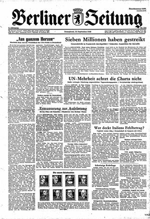 Berliner Zeitung Online-Archiv vom 25.09.1948