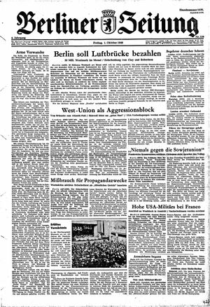 Berliner Zeitung Online-Archiv vom 01.10.1948