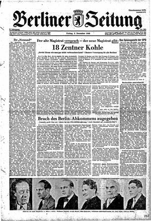 Berliner Zeitung Online-Archiv vom 03.12.1948