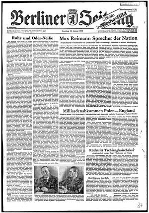Berliner Zeitung Online-Archiv vom 16.01.1949