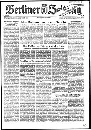 Berliner Zeitung Online-Archiv vom 18.01.1949