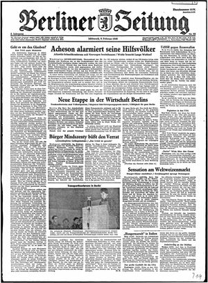 Berliner Zeitung Online-Archiv vom 09.02.1949