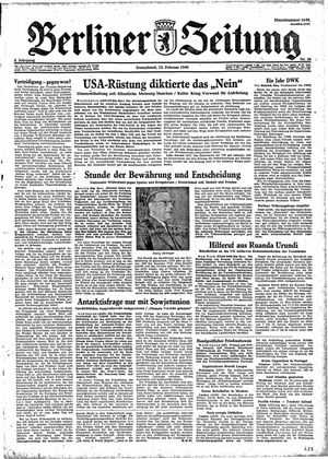 Berliner Zeitung Online-Archiv vom 12.02.1949