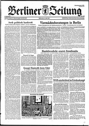 Berliner Zeitung Online-Archiv vom 06.07.1949