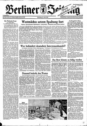 Berliner Zeitung Online-Archiv vom 19.07.1949