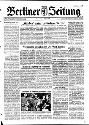 Berliner Zeitung Online-Archiv vom 04.08.1949
