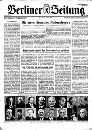 Berliner Zeitung Online-Archiv vom 26.08.1949