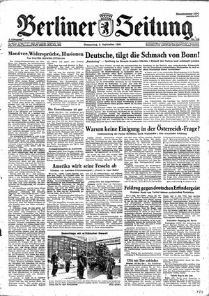 Berliner Zeitung Online-Archiv vom 08.09.1949