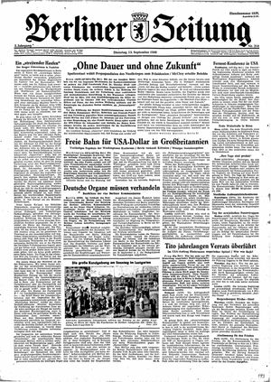 Berliner Zeitung Online-Archiv on Sep 13, 1949