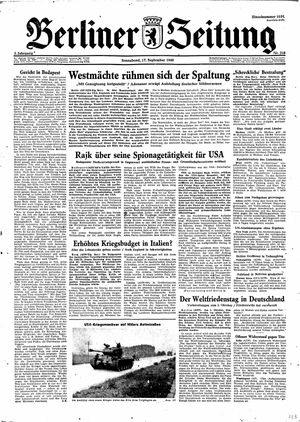 Berliner Zeitung Online-Archiv vom 17.09.1949