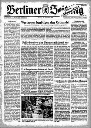 Berliner Zeitung Online-Archiv vom 18.09.1949