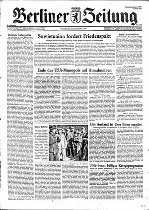 Berliner Zeitung Online-Archiv vom 24.09.1949