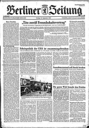 Berliner Zeitung Online-Archiv vom 30.09.1949