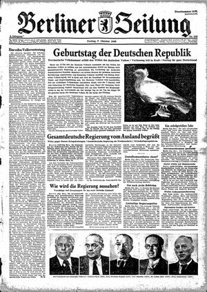 Berliner Zeitung Online-Archiv vom 07.10.1949