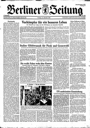 Berliner Zeitung Online-Archiv vom 14.10.1949