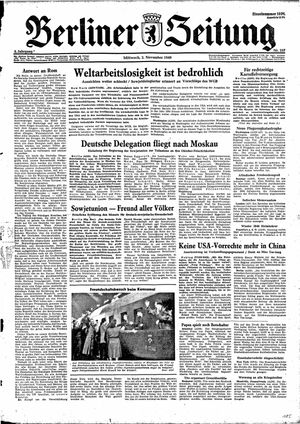 Berliner Zeitung Online-Archiv vom 02.11.1949