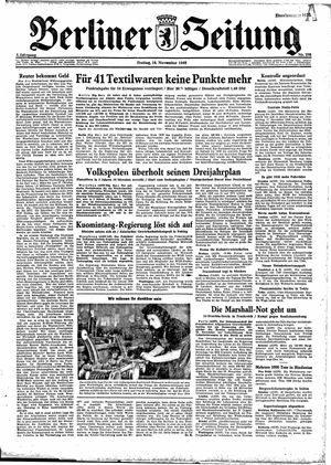 Berliner Zeitung Online-Archiv vom 18.11.1949