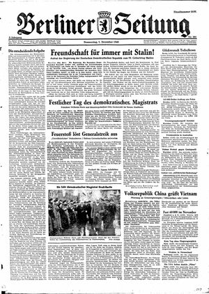 Berliner Zeitung Online-Archiv vom 01.12.1949