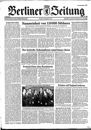 Berliner Zeitung Online-Archiv vom 09.12.1949