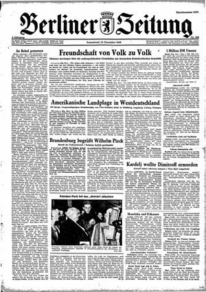 Berliner Zeitung Online-Archiv vom 10.12.1949