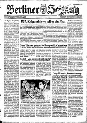 Berliner Zeitung Online-Archiv vom 11.12.1949
