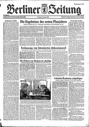 Berliner Zeitung Online-Archiv vom 13.01.1950