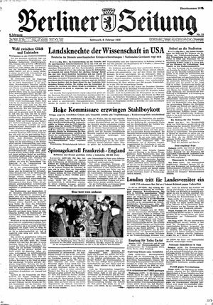 Berliner Zeitung Online-Archiv vom 08.02.1950