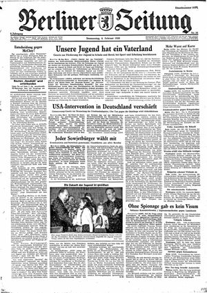 Berliner Zeitung Online-Archiv vom 09.02.1950