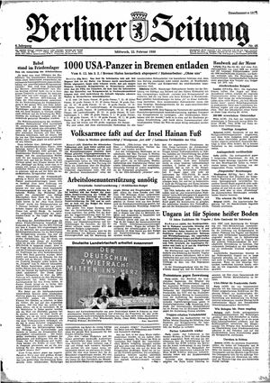 Berliner Zeitung Online-Archiv vom 22.02.1950