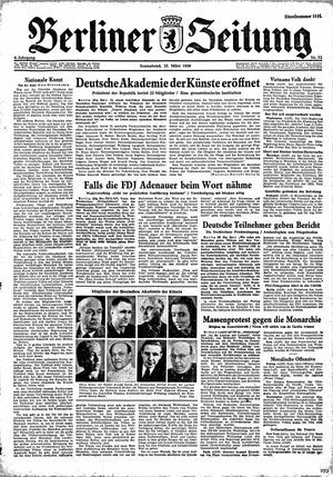 Berliner Zeitung Online-Archiv vom 25.03.1950