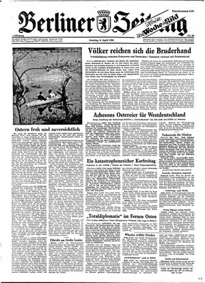 Berliner Zeitung Online-Archiv vom 09.04.1950