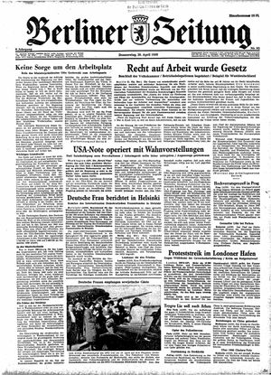 Berliner Zeitung Online-Archiv vom 20.04.1950
