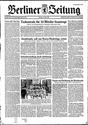 Berliner Zeitung Online-Archiv vom 14.07.1950