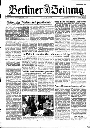 Berliner Zeitung Online-Archiv vom 22.07.1950