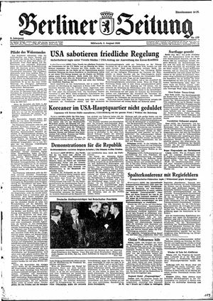 Berliner Zeitung Online-Archiv vom 02.08.1950