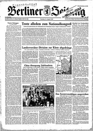 Berliner Zeitung Online-Archiv vom 13.08.1950